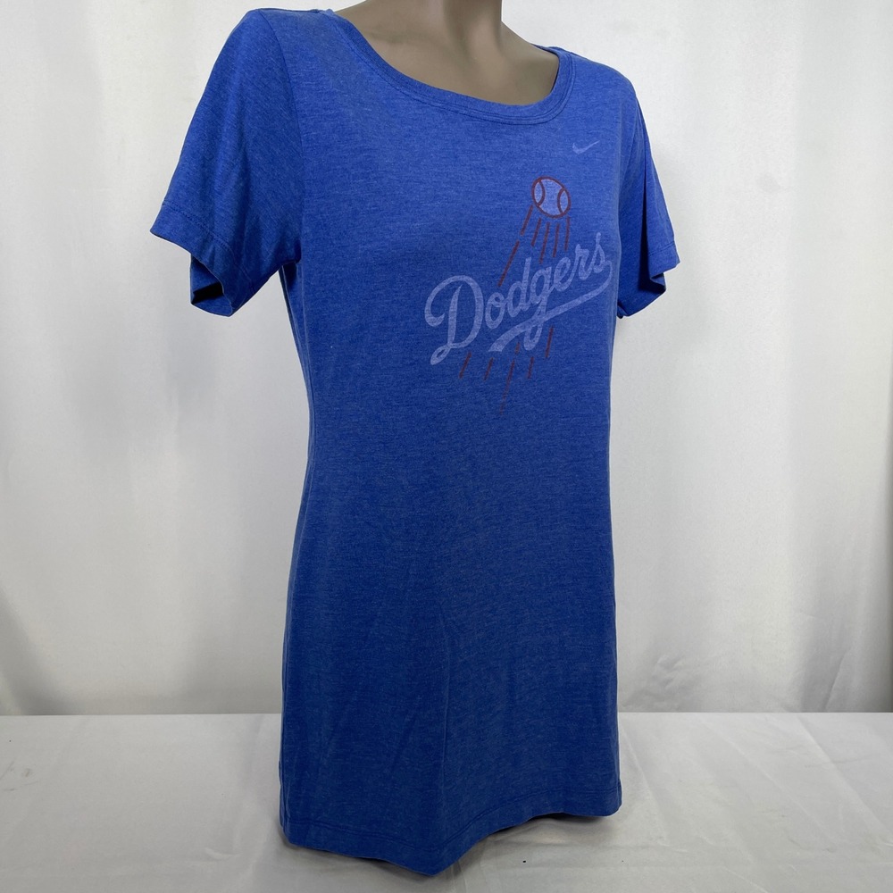 Los Angeles Dodgers MLB Nike Heathered Royal Blue T-Shirt Women's MEDIUM - Picture 7 of 10